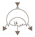 The alchemical symbol for inverse silver.